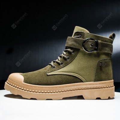 Men Fashion Shoes British Style Round Toe High-top Casual Boots